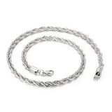 2-8mm Twisted Singapore Chain Necklace Stainless Steel Never Fade Choker