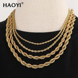 2-8mm Twisted Singapore Chain Necklace Stainless Steel Never Fade Choker