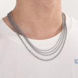 2-8mm Twisted Singapore Chain Necklace Stainless Steel Never Fade Choker