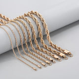2-8mm Twisted Singapore Chain Necklace Stainless Steel Never Fade Choker