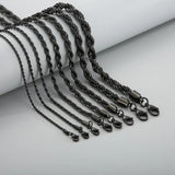 2-8mm Twisted Singapore Chain Necklace Stainless Steel Never Fade Choker