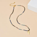 Lapis Lazuli Quartz Pendant Choker Necklace for Girls