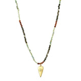 Lapis Lazuli Quartz Pendant Choker Necklace for Girls