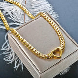 Gold-Plated Waterproof Stainless Steel Love Heart Shape Necklace
