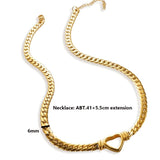 Gold-Plated Waterproof Stainless Steel Love Heart Shape Necklace