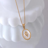 Stainless Steel Flower Tulips Seashell Pendant Necklace Women Girl Birthday