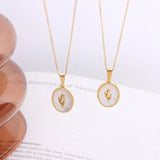 Stainless Steel Flower Tulips Seashell Pendant Necklace Women Girl Birthday