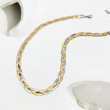 Waterproof Metal Three Twisted Snake Chain Necklace for Women