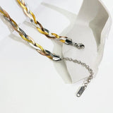 Waterproof Metal Three Twisted Snake Chain Necklace for Women