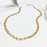 Waterproof Metal Three Twisted Snake Chain Necklace for Women