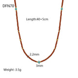 Vintage Warm Brown Seed Beads Necklace for Women