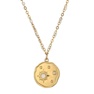 Sun Pendant Stainless Steel Necklace Choker Chain Gift