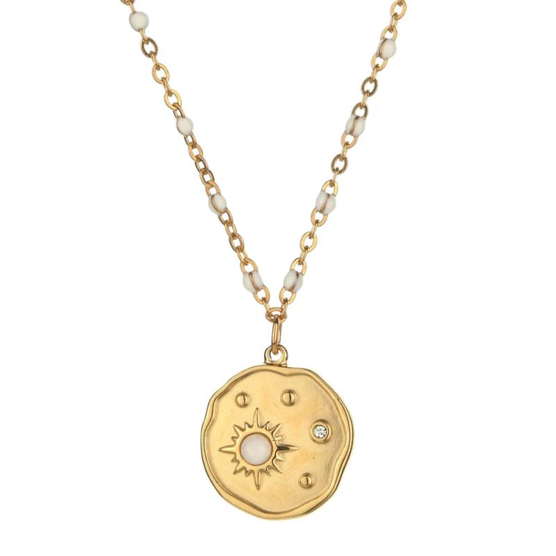 Sun Pendant Stainless Steel Necklace Choker Chain Gift