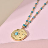 Sun Pendant Stainless Steel Necklace Choker Chain Gift