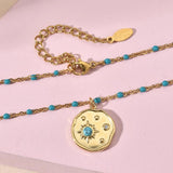 Sun Pendant Stainless Steel Necklace Choker Chain Gift