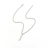 Rectangle Initial Letter Pendant Necklace Men Stainless Steel Chain