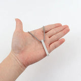 Rectangle Initial Letter Pendant Necklace Men Stainless Steel Chain