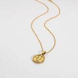 Vintage PVD Plated Double Side Coin Pendant Necklace for Women