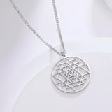 Sacred Geometry Necklace Sri Yantra Symbol Pendant