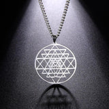 Sacred Geometry Necklace Sri Yantra Symbol Pendant