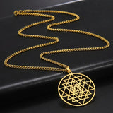 Sacred Geometry Necklace Sri Yantra Symbol Pendant