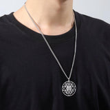 Sacred Geometry Necklace Sri Yantra Symbol Pendant