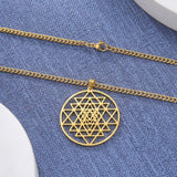 Sacred Geometry Necklace Sri Yantra Symbol Pendant