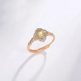 18K Plated Zircon Rose Red Rings For Women - Upmarket Micro CZ Jewelry