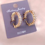 Big Round Cubic Zirconia Stud Earrings for Women Girls