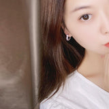 Big Round Cubic Zirconia Stud Earrings for Women Girls