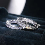 Big Round Cubic Zirconia Stud Earrings for Women Girls