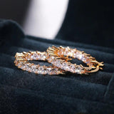Big Round Cubic Zirconia Stud Earrings for Women Girls