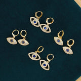 Evil Eye Zircon Hoop Earrings for Women