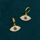 Evil Eye Zircon Hoop Earrings for Women
