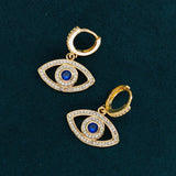 Evil Eye Zircon Hoop Earrings for Women
