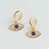 Evil Eye Zircon Hoop Earrings for Women