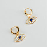 Evil Eye Zircon Hoop Earrings for Women