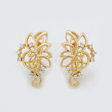 Symmetry Flower Dangle Earrings 18K Filled Natural Zircon Fine Jewelry