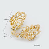 Symmetry Flower Dangle Earrings 18K Filled Natural Zircon Fine Jewelry