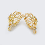 Symmetry Flower Dangle Earrings 18K Filled Natural Zircon Fine Jewelry
