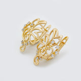 Symmetry Flower Dangle Earrings 18K Filled Natural Zircon Fine Jewelry