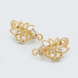 Symmetry Flower Dangle Earrings 18K Filled Natural Zircon Fine Jewelry