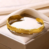 18K Stainless Steel Snake Bracelet for Women, Hollow Opening