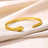 18K Stainless Steel Snake Bracelet for Women, Hollow Opening