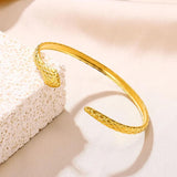 18K Stainless Steel Snake Bracelet for Women, Hollow Opening