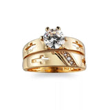 2 Rings Jewelry Cross Women 18k AAA+ Cubic Zircon
