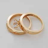 2 Rings Jewelry Cross Women 18k AAA+ Cubic Zircon