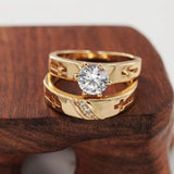 2 Rings Jewelry Cross Women 18k AAA+ Cubic Zircon
