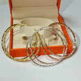 Senlissi 925 Silver Women's Hoop Earrings 18K Plated Drop Earrings 30-60mm