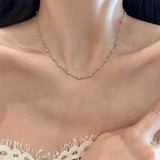 Colorful Enamel Beads Chain Necklace for Women